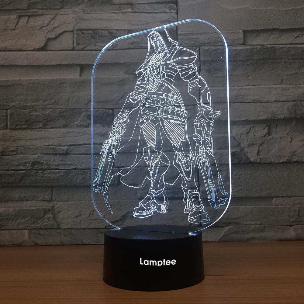 Anime Overwatch Reaper 3D Illusion Lamp Night Light 3DL1125