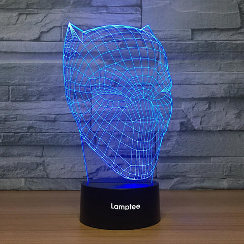 Anime Black Panther Mask 3D illusion Night Light Lamp 3DL1138