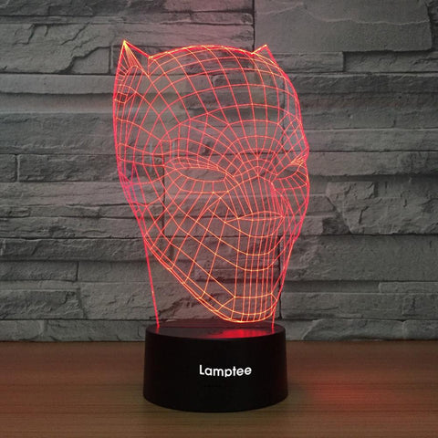 Anime Black Panther Mask 3D illusion Night Light Lamp 3DL1138