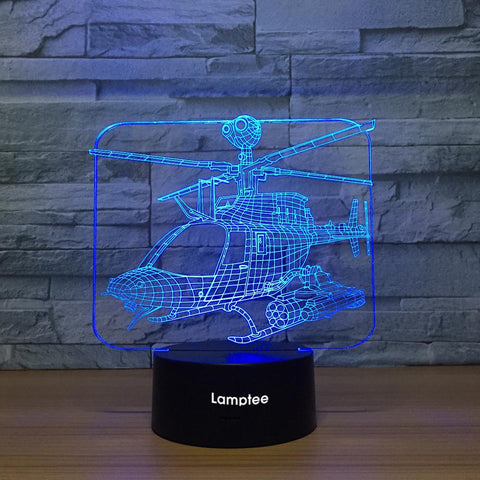Image of Traffic Helicopter 3D Illusion Lamp Night Light 3DL1143