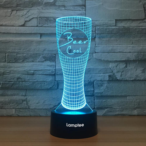 Image of Art Beer Cool Cup 3D Illusion Lamp Night Light 3DL1156