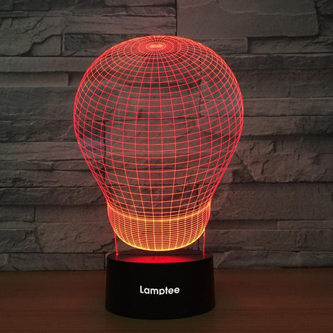 Image of Abstract Bulb 3D Illusion Night Light Lamp 3DL1161