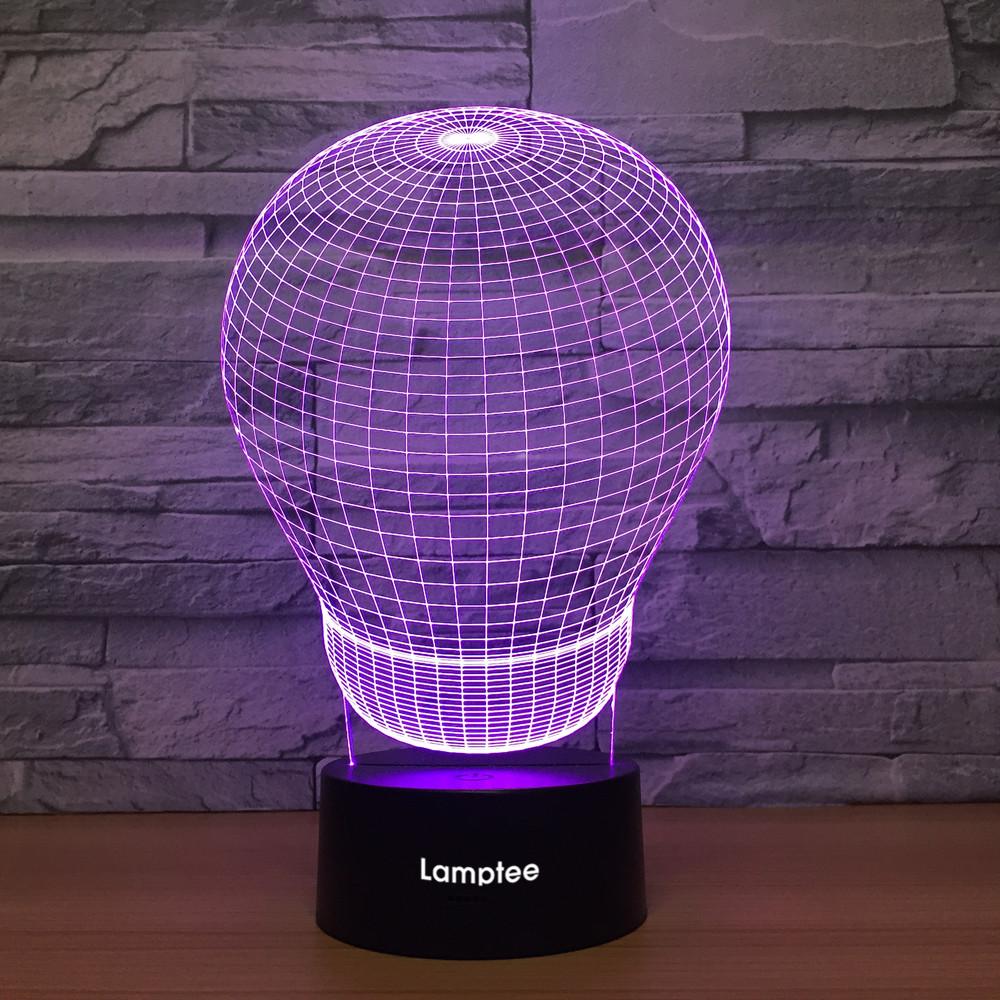Abstract Bulb 3D Illusion Night Light Lamp 3DL1161