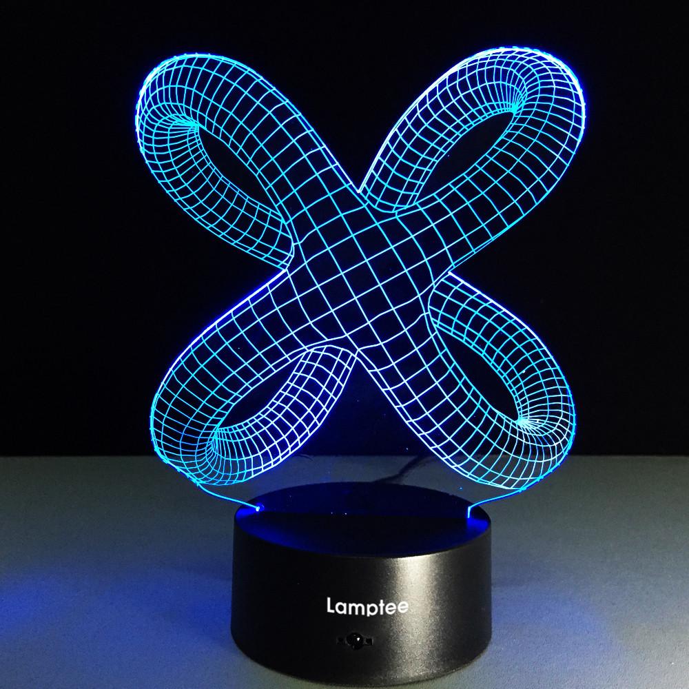 Abstract Knot Shaped 3D Graphic Illusion Night Light Lamp 3DL117