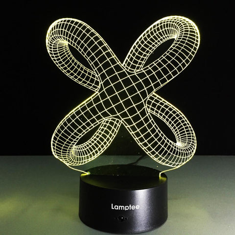 Image of Abstract Knot Shaped 3D Graphic Illusion Night Light Lamp 3DL117