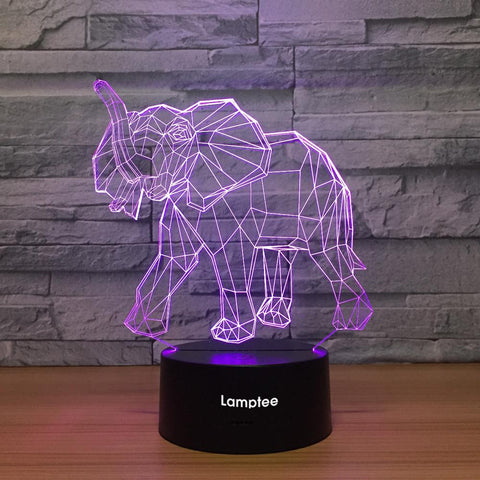Image of Animal Elephant 3D Illusion Lamp Night Light 3DL1175