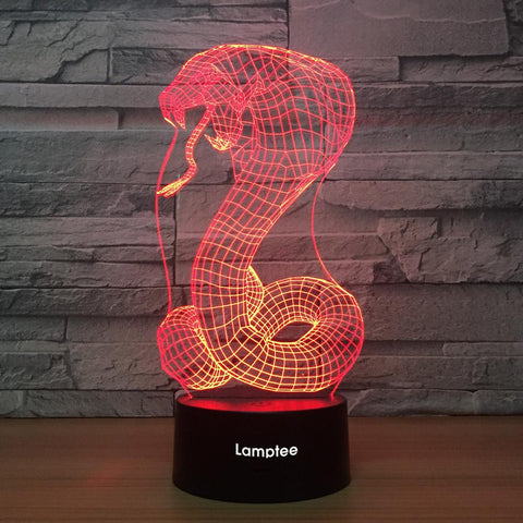 Image of Animal Cobra 3D Illusion Lamp Night Light 3DL1180