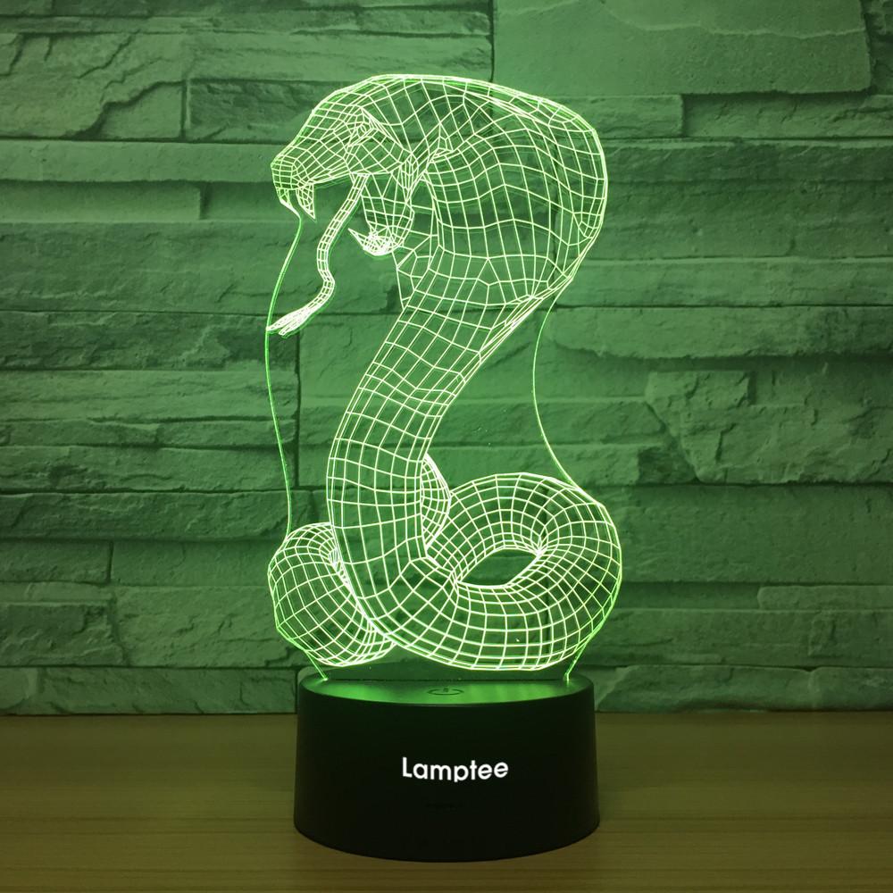 Animal Cobra 3D Illusion Lamp Night Light 3DL1180