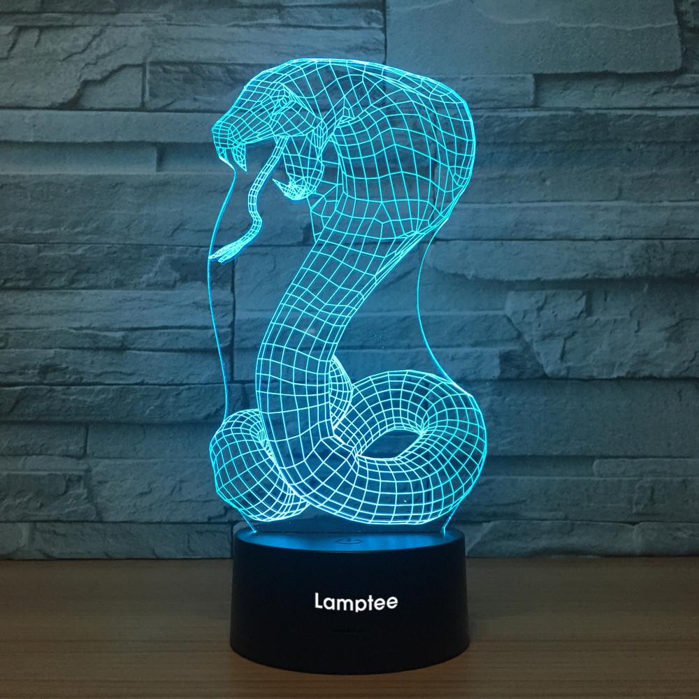 Animal Cobra 3D Illusion Lamp Night Light 3DL1180