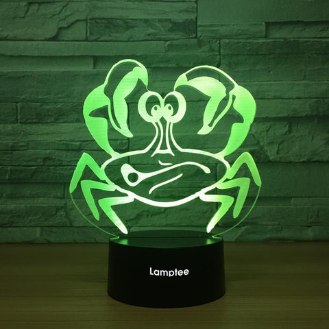 Image of Animal Crab 3D Illusion Lamp Night Light 3DL1182