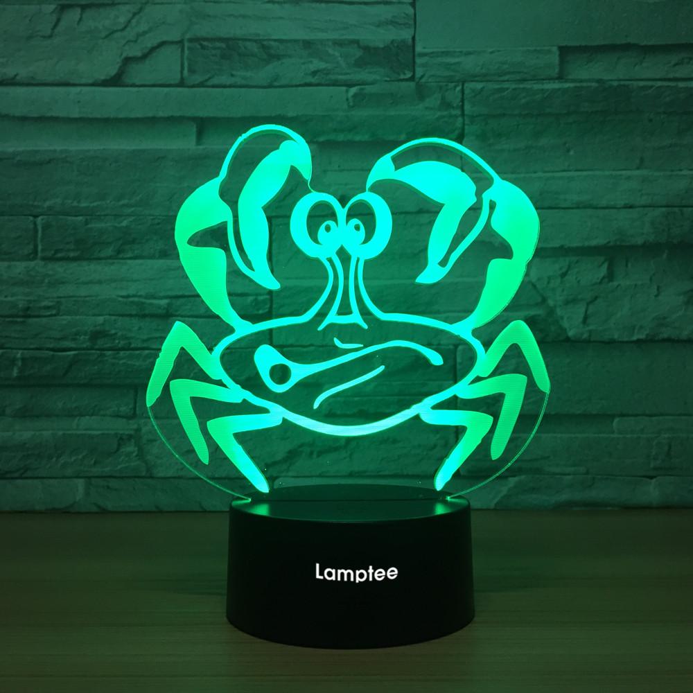Animal Crab 3D Illusion Lamp Night Light 3DL1182