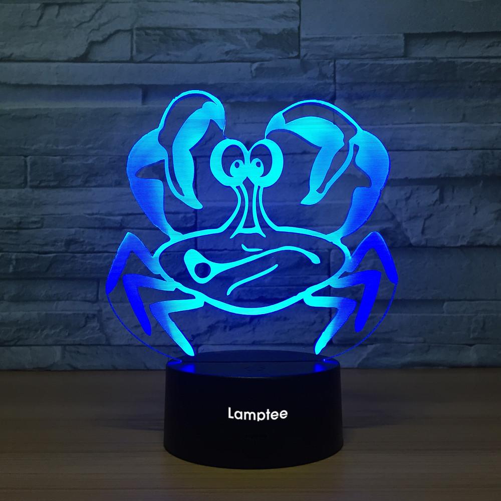 Animal Crab 3D Illusion Lamp Night Light 3DL1182