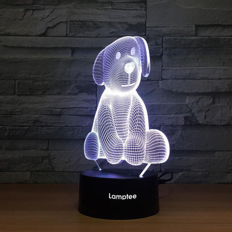 Image of Animal Cute Puppy Shaped 3D Illusion Night Light Lamp 3DL1190