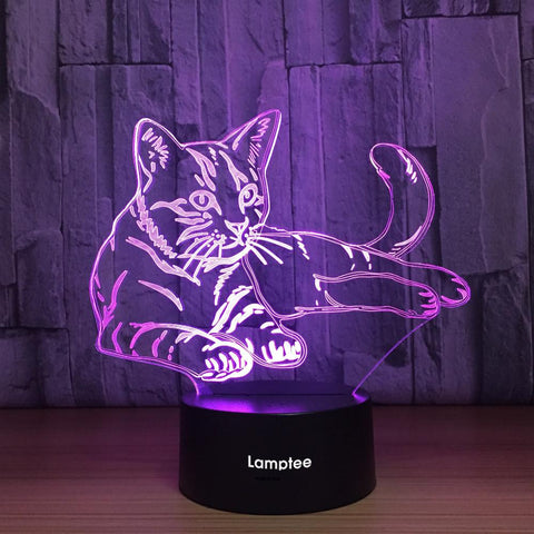 Image of Animal Cat 3D Illusion Lamp Night Light 3DL1193