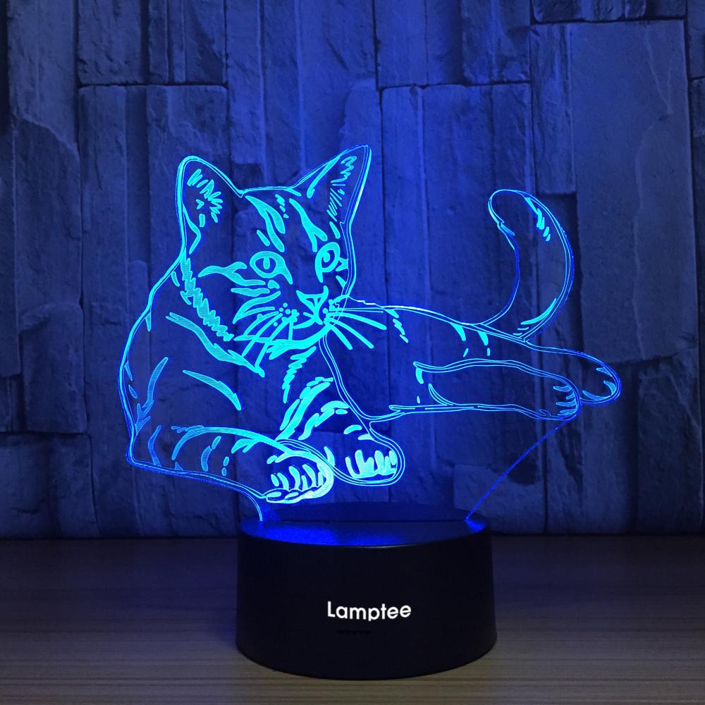 Animal Cat 3D Illusion Lamp Night Light 3DL1193