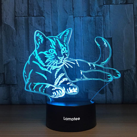 Image of Animal Cat 3D Illusion Lamp Night Light 3DL1193