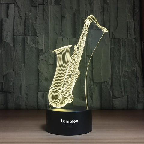 Image of Instrument Saxophone 3D Illusion Lamp Night Light 3DL1202