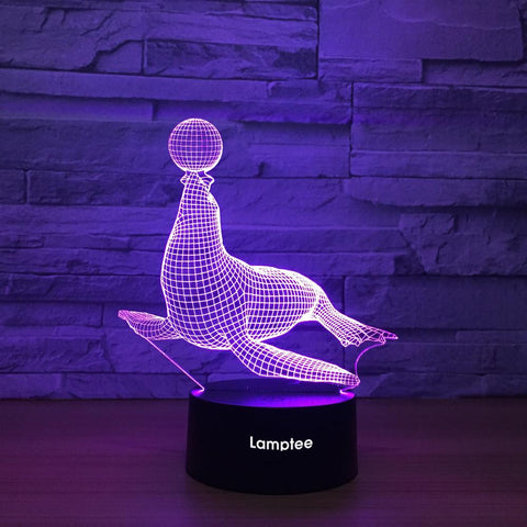 Image of Animal Sea Lions 3D Illusion Lamp Night Light 3DL1208