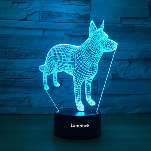 Image of Abstract Dog 3D Illusion Lamp Night Light 3DL1209