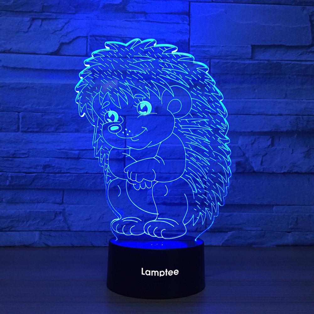 Animal Hedgehog 3D Illusion Lamp Night Light 3DL1210