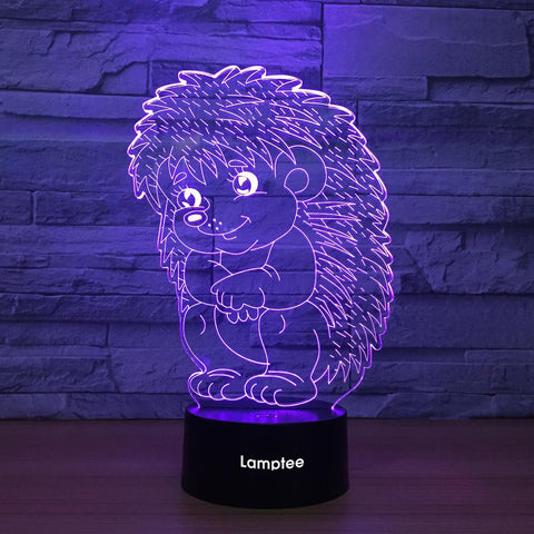 Image of Animal Hedgehog 3D Illusion Lamp Night Light 3DL1210