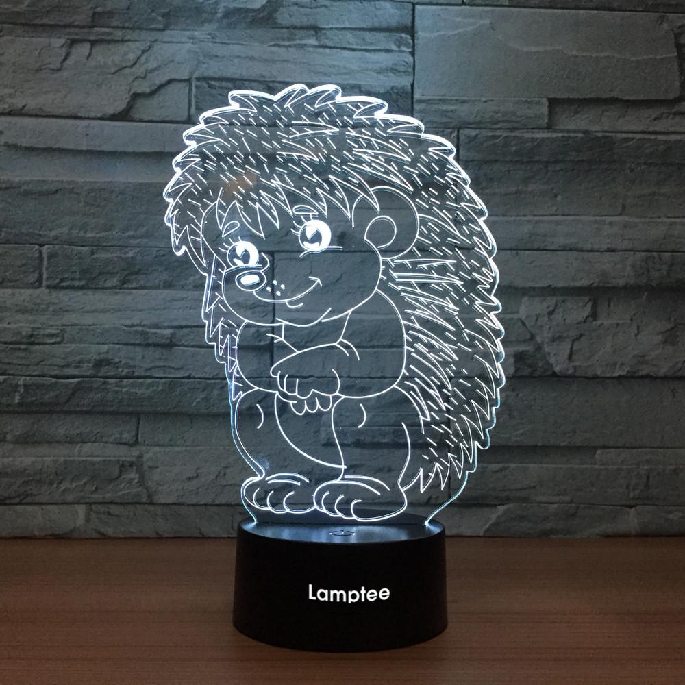 Animal Hedgehog 3D Illusion Lamp Night Light 3DL1210