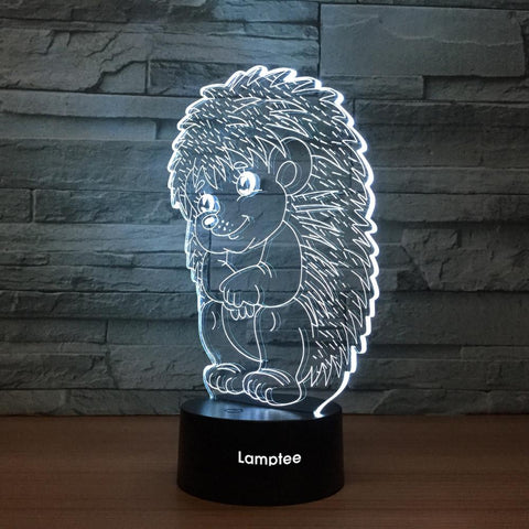 Image of Animal Hedgehog 3D Illusion Lamp Night Light 3DL1210
