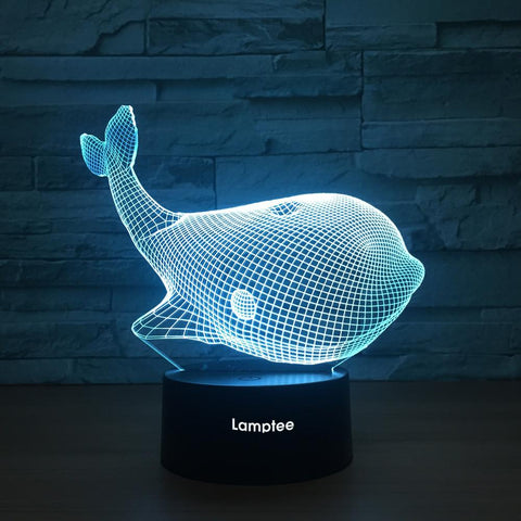 Image of Animal Whale 3D Illusion Lamp Night Light 3DL1220