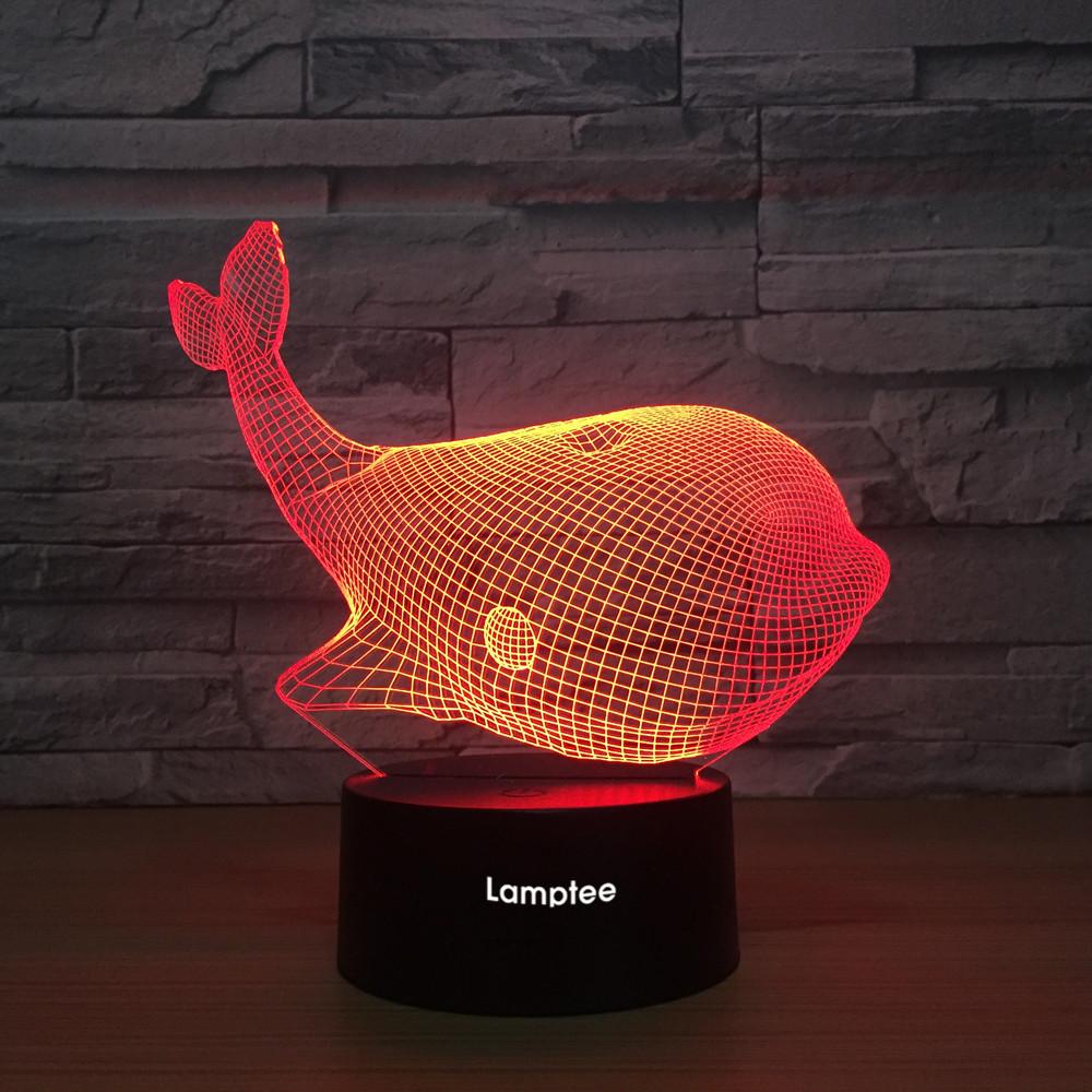 Animal Whale 3D Illusion Lamp Night Light 3DL1220