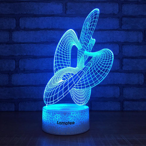 Image of Crack Lighting Base Abstract Art 3D Illusion Night Light Lamp 3DL124