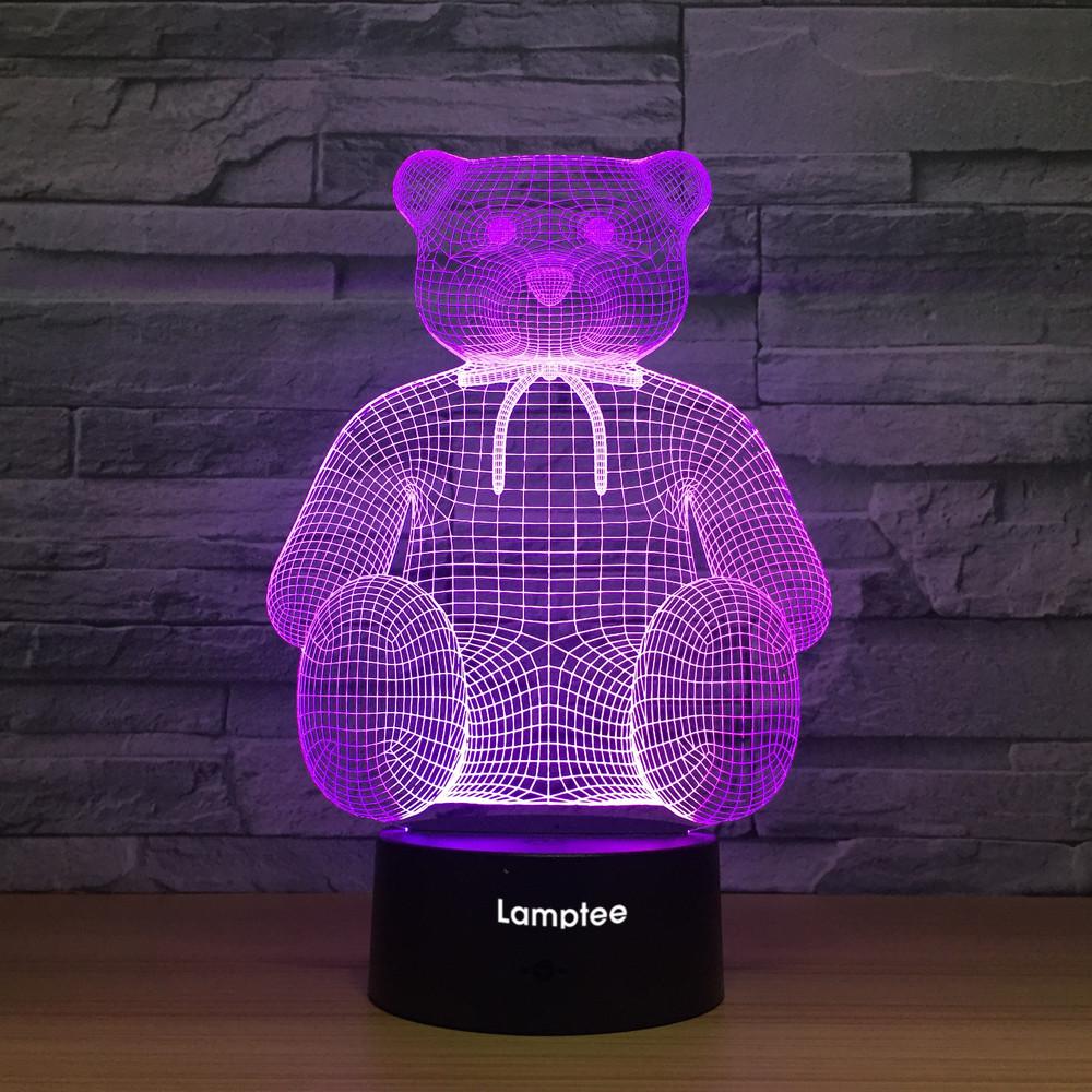 Abstract Bear 3D Illusion Lamp Night Light 3DL1240