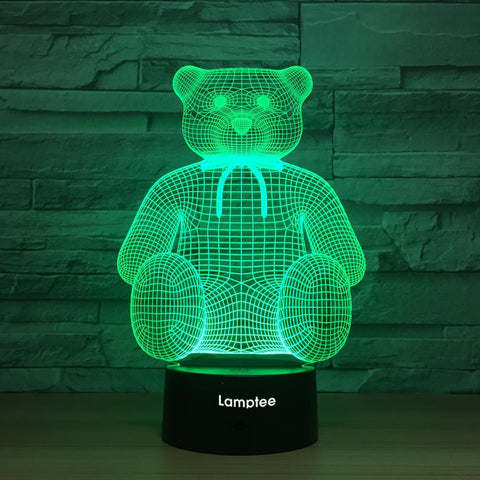 Image of Abstract Bear 3D Illusion Lamp Night Light 3DL1240