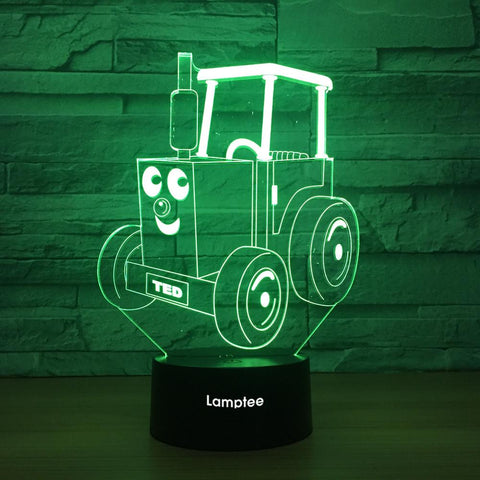 Anime Cartoon Tractor 3D Illusion Night Light Lamp 3DL1241