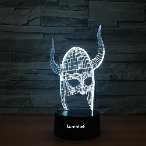 Image of Art Warrior Helmet 3D Illusion Lamp Night Light 3DL1243