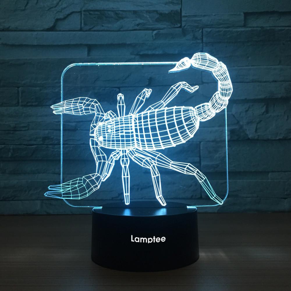 Animal Scorpion 3D Illusion Lamp Night Light 3DL1245