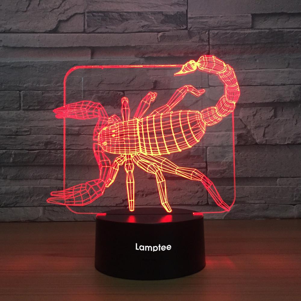 Animal Scorpion 3D Illusion Lamp Night Light 3DL1245