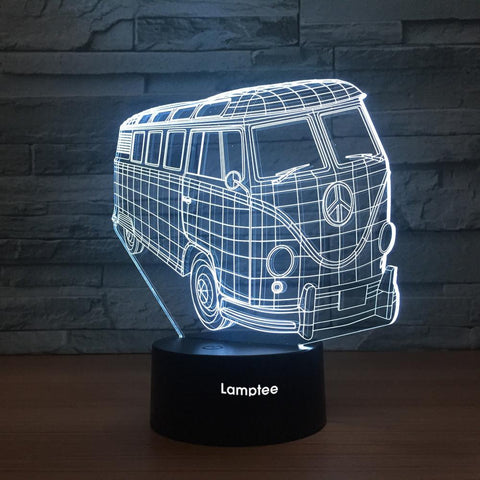 Image of Traffic Bus 3D Illusion Lamp Night Light 3DL1257