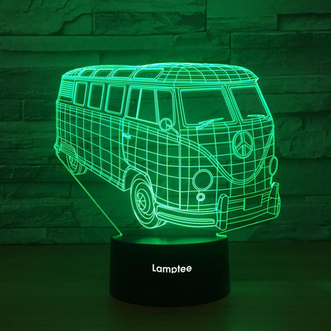 Image of Traffic Bus 3D Illusion Lamp Night Light 3DL1257