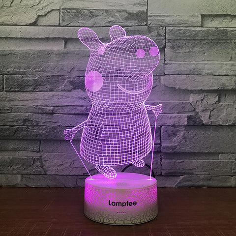 Image of Crack Lighting Base Anime Peppa Pig 3D Illusion Lamp Night Light 3DL1260