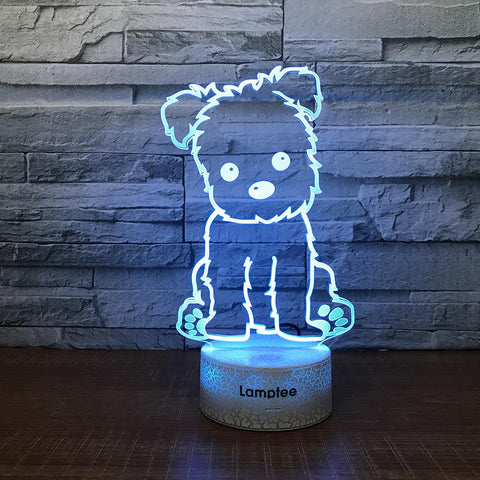 Image of Crack Lighting Base Animal Cute Puppy 3D Illusion Lamp Night Light 3DL1273