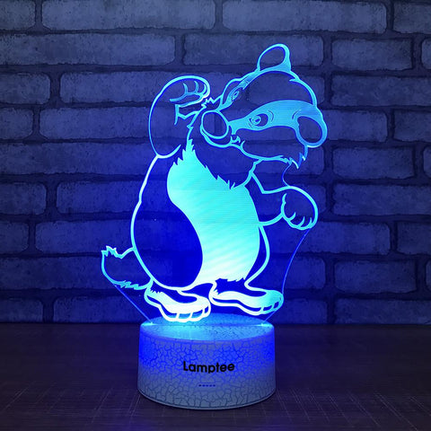 Image of Crack Lighting Base Animal Creative Cute Bear 3D Illusion Lamp Night Light 3DL1274