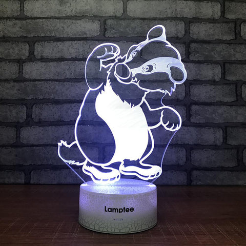 Image of Crack Lighting Base Animal Creative Cute Bear 3D Illusion Lamp Night Light 3DL1274