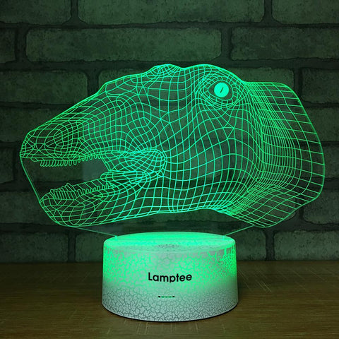 Image of Crack Lighting Base Animal Dinosaur Head 3D Illusion Lamp Night Light 3DL1290