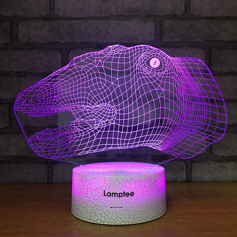 Image of Crack Lighting Base Animal Dinosaur Head 3D Illusion Lamp Night Light 3DL1290