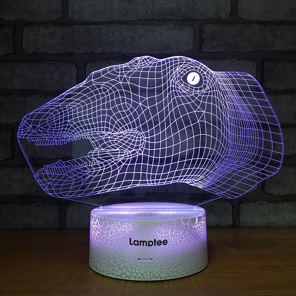 Crack Lighting Base Animal Dinosaur Head 3D Illusion Lamp Night Light 3DL1290