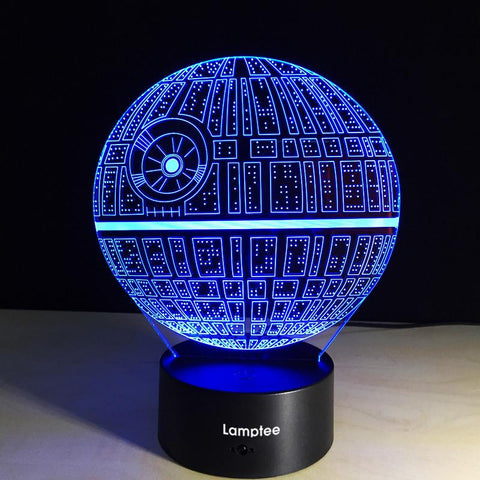 Image of Anime Star Wars Death Star 3D Illusion Lamp Night Light 3DL138