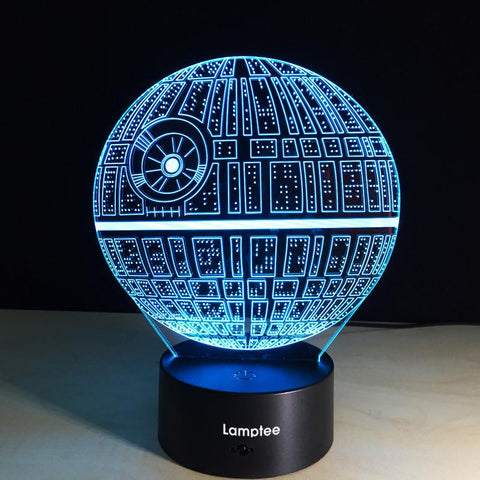 Image of Anime Star Wars Death Star 3D Illusion Lamp Night Light 3DL138