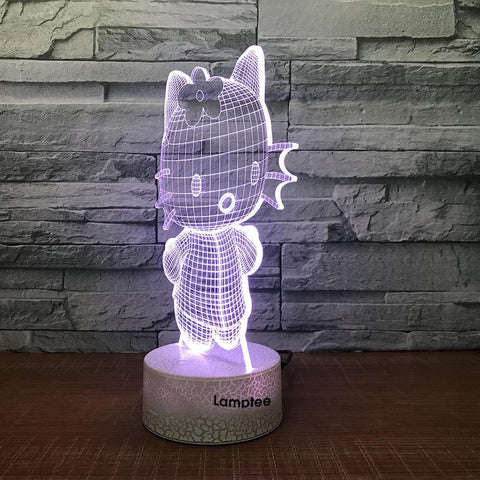 Image of Crack Lighting Base Anime Cute Hello Kitty 3D Illusion Lamp Night Light 3DL1402