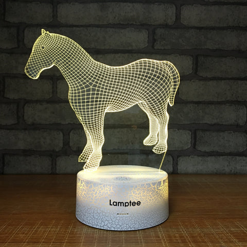 Crack Lighting Base Animal Elegant Horse 3D Illusion Lamp Night Light 3DL1403