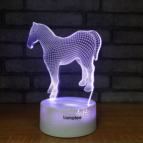 Crack Lighting Base Animal Elegant Horse 3D Illusion Lamp Night Light 3DL1403